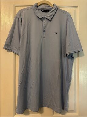 Travis Mathew Men's Light Blue Short-Sleeve Polo Shirt
